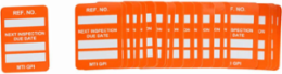 MICROTAG Next Inspection Due Date Inserts, White on Orange, 1.75" H x 1.25" W