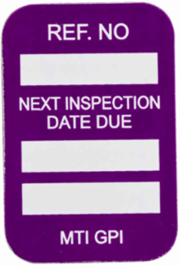 MICROTAG Next Inspection Due Date Inserts, White on Purple, 1.75" H x 1.25" W