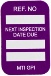 MICROTAG Next Inspection Due Date Inserts, White on Purple, 1.75" H x 1.25" W