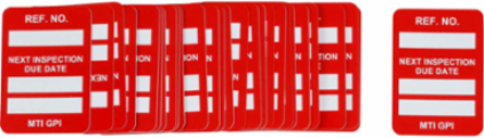 MICROTAG Next Inspection Due Date Inserts, White on Red, 1.75" H x 1.25" W