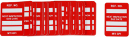 MICROTAG Next Inspection Due Date Inserts, White on Red, 1.75" H x 1.25" W