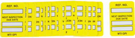 MICROTAG Next Inspection Due Date Inserts, Black/Yellow on White, 1.75" H x 1.25" W