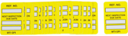 MICROTAG Next Inspection Due Date Inserts, Black/Yellow on White, 1.75" H x 1.25" W