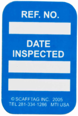 MICROTAG Date Inspected Inserts, White on Blue, 1.25" H x 1.25" W
