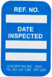 MICROTAG Date Inspected Inserts, White on Blue, 1.25" H x 1.25" W