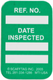 MICROTAG Date Inspected Inserts, White on Green, 1.25" H x 1.25" W