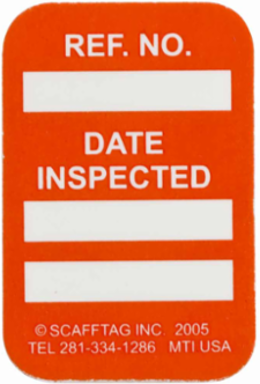 MICROTAG Date Inspected Inserts, White on Orange, 1.25" H x 1.25" W