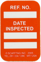 MICROTAG Date Inspected Inserts, White on Orange, 1.25" H x 1.25" W