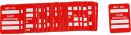 MICROTAG Date Inspected Inserts, White on Red, 1.25" H x 1.25" W