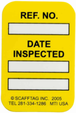 MICROTAG Date Inspected Inserts, Black/Yellow on White, 1.75" H x 1.25" W