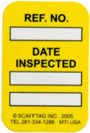 MICROTAG Date Inspected Inserts, Black/Yellow on White, 1.75" H x 1.25" W