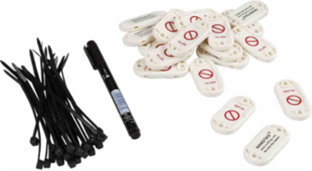 NANOTAG Kit, Includes (20) Holders, (40) Cable Ties, Pen