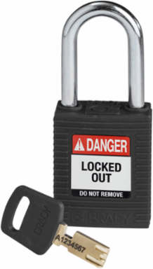 SafeKey Lockout Padlock 1.5 Inch Nylon with Steel Shackle Keyed Different