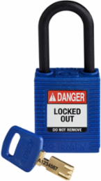 SafeKey Lockout Padlock Nylon Blue 1.5 Inch Plastic Keyed Different