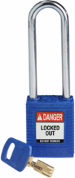 SafeKey Lockout Padlock 3 Inch Nylon Blue with Open Shackle and Keyed Different