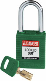 SafeKey Lockout Padlock 1.5 Inch Steel Shackle Keyed Different, Nylon Material