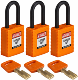 SafeKey Lockout Padlock 1.5 Inch Nylon, Keyed Alike, 3 Pack
