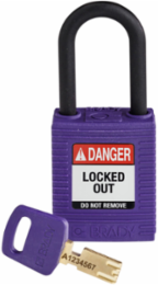 SafeKey Lockout Padlock 1.5 Inch Nylon Purple Keyed Different, 46 mm H x 38 mm W