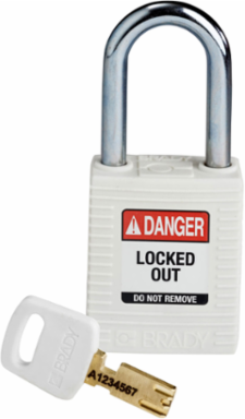 SafeKey Lockout Padlock 1.5 Inch Steel Shackle Keyed Different, Nylon Body