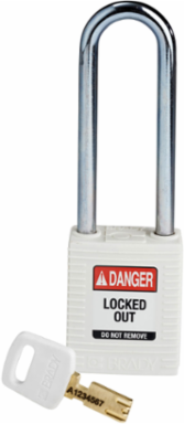 SafeKey Lockout Padlock 3 Inch Nylon with Steel Shackle, Keyed Different