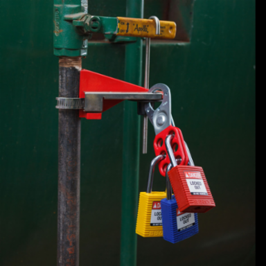 SafeKey Lockout Padlock Yellow 1.5 Inch Steel Shackle Keyed Alike 6 Pack