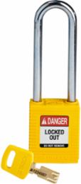 SafeKey Lockout Padlock Nylon Yellow 3 Inch Shackle, Keyed Different