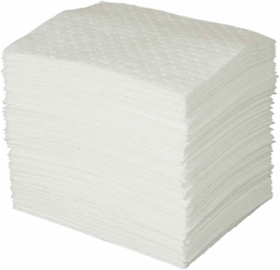 Oil Plus Oil Only Absorbent Pads - Medium Weight, 15" x 19", Absorbency Capacity 20.5 gal