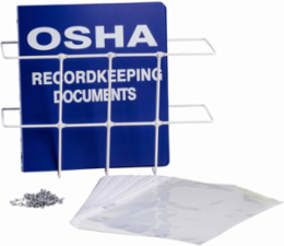 OSHA 300 Binder & Rack, Backboard Color: White on Blue
