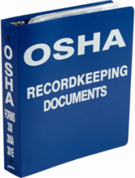OSHA Record Keeping Binder, 11" H x 2" D, White on Blue