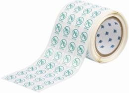 VISALERT Series Label: Polyester, Green on White, 1 in H x 0.9 in W, 1" H x 0.9" W, Green on White