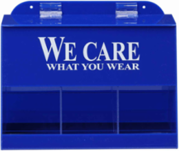 Triple Ear Plug Dispenser, 10" H x 12.625" W x 6.75" D, Blue/White