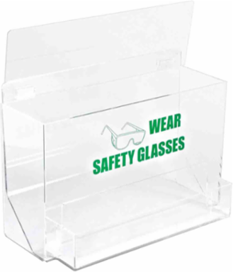 Large Capacity Eye Protection Dispenser, WEAR SAFETY GLASSES