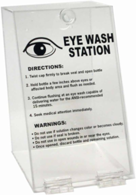 Single Clear Eye Wash Station, Each
