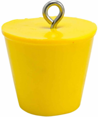 Drain Plug, 6", Yellow, Vinyl
