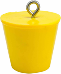 Drain Plug, 6", Yellow, Vinyl
