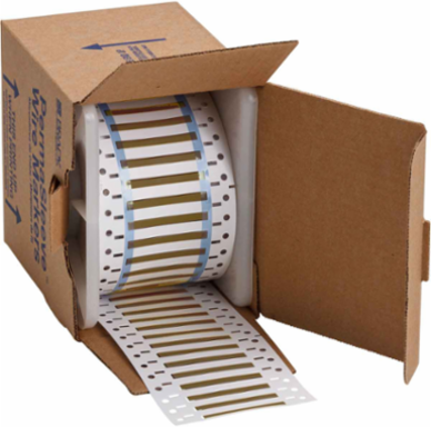 PermaSleeve Polyolefin Wire Marking Sleeves, 0.094" Dia x 1" W, Brown, Roll of 5000
