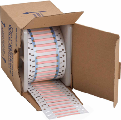 PermaSleeve Polyolefin Wire Marking Sleeves, 0.094" Dia x 1" W, Pink, Roll of 5000
