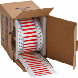 PermaSleeve Polyolefin Wire Marking Sleeves, 0.094" Dia x 1" W, Red, Roll of 5000