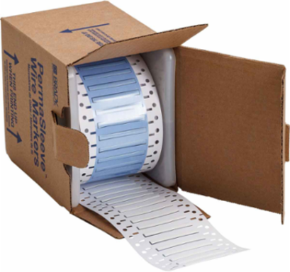 PermaSleeve Polyolefin Wire Marking Sleeves, White, 0.094" Dia x 0.5" W, Roll of 2000 Each