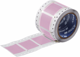 PermaSleeve Polyolefin Wire Marking Sleeves, 1" Dia x 2" W, Pink, Roll of 250