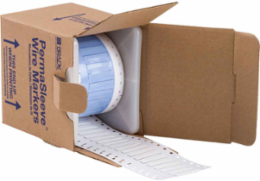 PermaSleeve Polyolefin Wire Marking Sleeves, White, 0.125" Dia x 0.5" W, Roll of 1500 Each