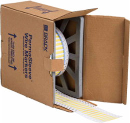 PermaSleeve Polyolefin Wire Marking Sleeves, Yellow, 0.125" Dia x 0.75" W, Roll of 5000 Each