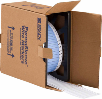 PermaSleeve Polyolefin Wire Marking Sleeves, White, 0.125" Dia x 1" W, Roll of 5000 Each