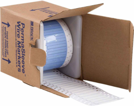 PermaSleeve Polyolefin Wire Marking Sleeves, White, 0.125" Dia x 1" W, Roll of 1000 Each