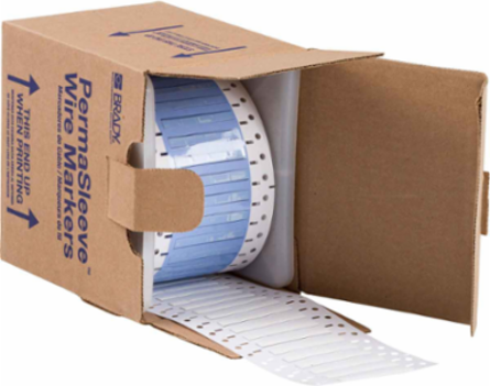 PermaSleeve Polyolefin Wire Marking Sleeves, White, 0.125" Dia x 0.5" W, Roll of 2000 Each