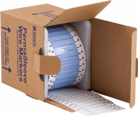 PermaSleeve Polyolefin Wire Marking Sleeves, White, 0.125" Dia x 2" W, Roll of 500 Each