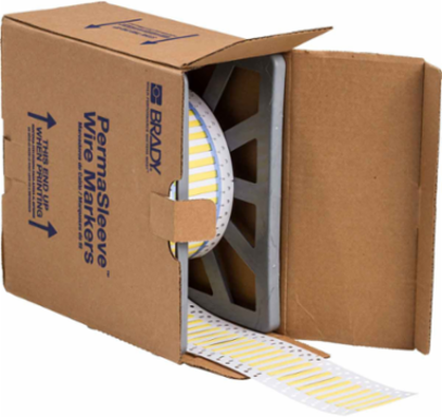 PermaSleeve Polyolefin Wire Marking Sleeves, Yellow, 0.125" Dia x 2" W, Roll of 2500 Each