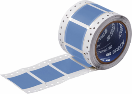PermaSleeve Polyolefin Wire Marking Sleeves, 1.5" Dia x 2" W, Blue, Roll of 250