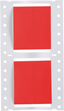 PermaSleeve Polyolefin Wire Marking Sleeves, 1.5" Dia x 1" W, Red, Roll of 500