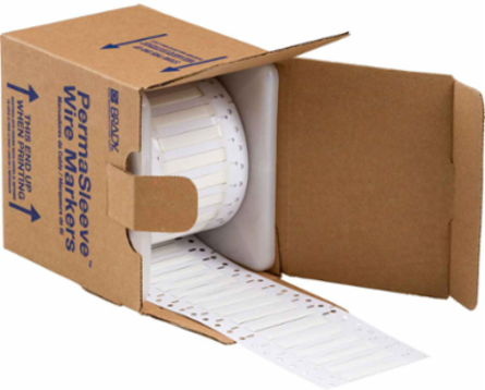 PermaSleeve Polyolefin Wire Marking Sleeves, White, 0.187" Dia x 0.5" W, Roll of 7500 Each